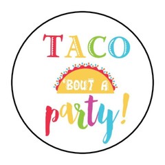 30 1.5″ TACO PARTY FAVOR LABELS ROUND STICKERS ENVELOPE SEALS