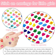 460PCS 3D Gem Sticker Earrings – Self-Adhesive Glitter Crystal Stickers for Kids