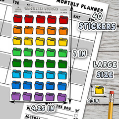 File Folder Stickers, Mini Icon Reminder Planner stickers, Journals, Scrapbooks