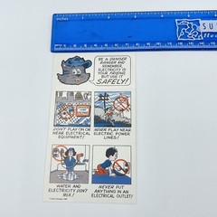 Vintage 1988 80s Culver Company Safety Advertising Electricity Sticker Sheet