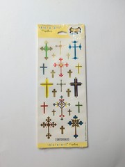 Hallmark Stickeroni Stickers CROSSES (2) Sheets Sealed Pack Religious Made USA