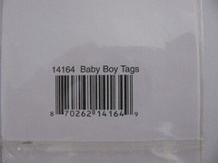 Daisy D’s Rub-On Transfers BABY BOY TAGS 6 Pieces NIP