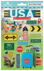 Crafts Stickers Dimensional Travel USA Road Trip Light House Suitcase Escape (DC