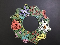 FLOWER FRAME Floral Lace Frame Doily Die Cut Embellishments 5 pcs 4-3/4”