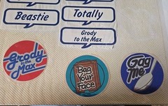 Vtg 80s Super RARE Stickers Valley Girl Grody to the Max Sandylion Chrome Foil