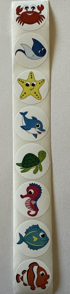OCEAN CREATURES Stickers(8pc) Starfish•Turtle•Crab•Seahorse •Fish•Card Making•