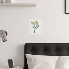 Watercolor Single Leaf Greenery Poster – Wall Decor 9″ 12″ 18″ 24″ Printed