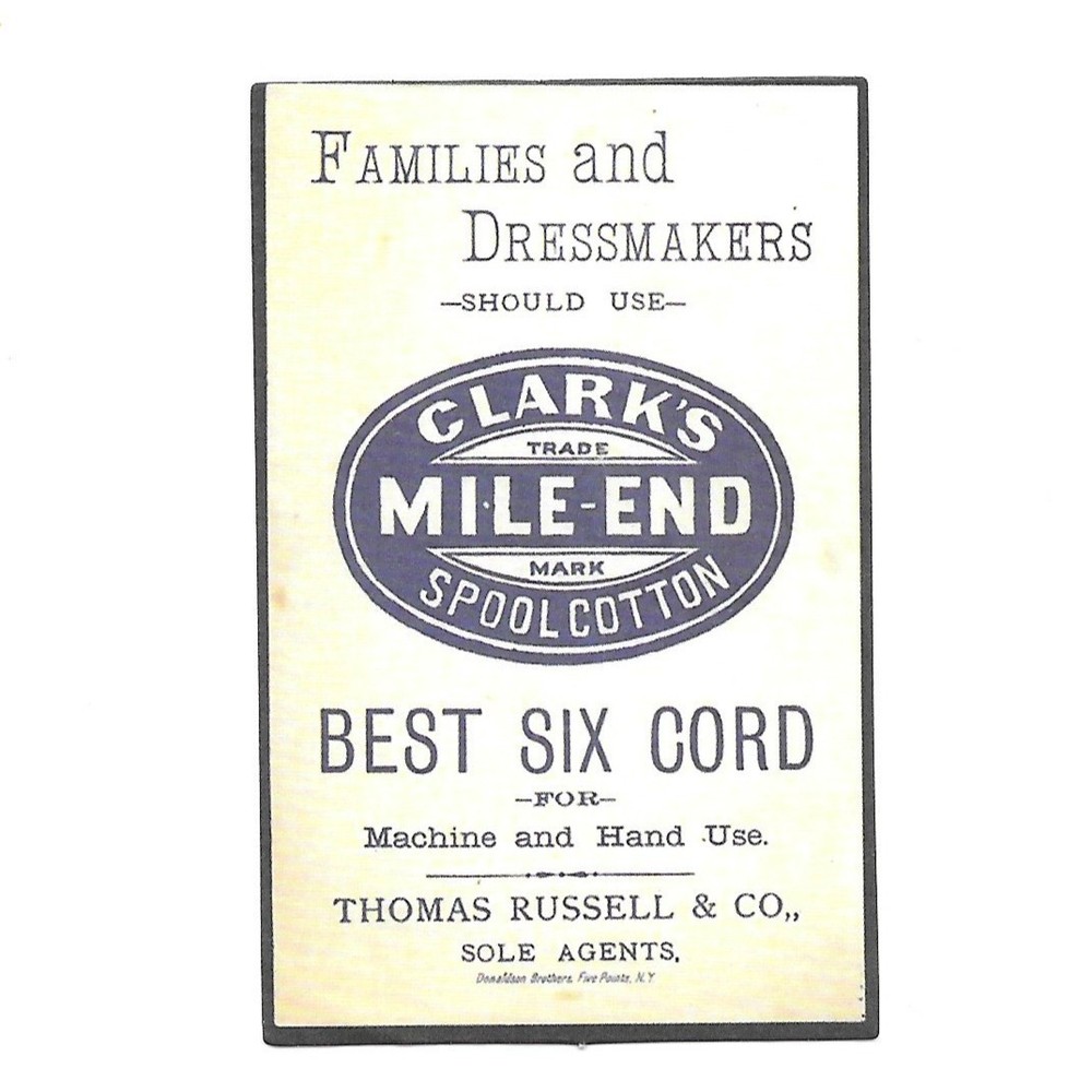 Vintage Clark’s Spool Cotton Sewing Thread Dressmakers Label Paper Sticker Decal