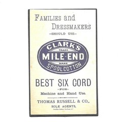 Vintage Clark’s Spool Cotton Sewing Thread Dressmakers Label Paper Sticker Decal
