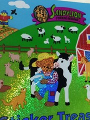 Vtg Sandylion Dated 1996 Rare Prismatic Glitter FARM BEAR STICKER TREASURE