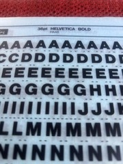 4 Letraset INSTANT LETTERING Transfer Letters 36pt HELVETICA BOLD NICE 7
