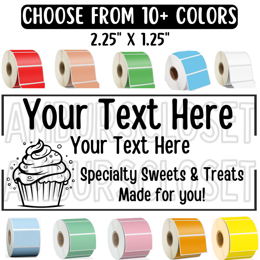 50 Custom Bakery STICKERS SCRATCH RESISTANT 2.25″ w/ BUSINESS NAME LABELS FOOD