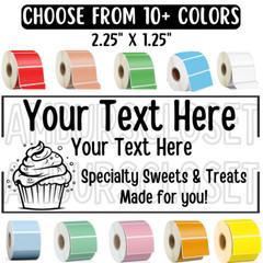 50 Custom Bakery STICKERS SCRATCH RESISTANT 2.25″ w/ BUSINESS NAME LABELS FOOD