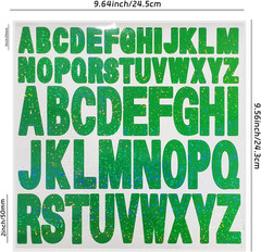 Letter Stickers,2 Inch+1 Inch Green Alphabet Sticker,Self Adhesive Vinyl for Cra