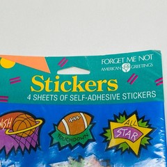 Vtg American Greetings Sports Themed Stickers 1990s 4 Sheets New Sealed
