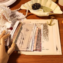 49pcs Vintage Junk Journal Mixed Textured Paper Scrapbooking Embellishments