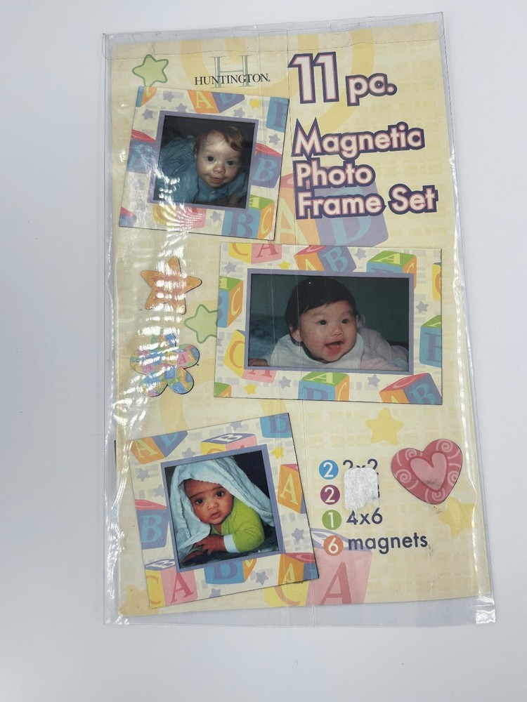Huntington Magnetic Photo Frame Set Missing 4 Pieces Baby Blocks Fridgerator