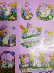 NEW UNOPENED Vintage American Greetings Easter Sticker Sheets 4 Pack Bunnies