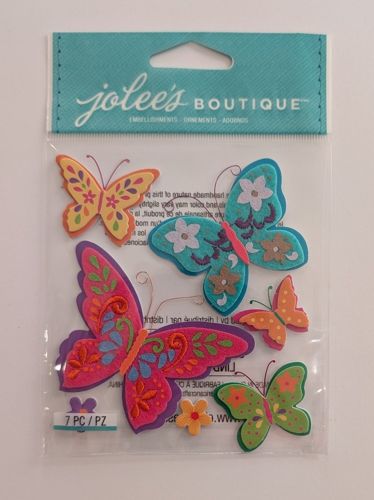 Jolee’s Bright Colorful Butterflies Scrapbooking Stickers