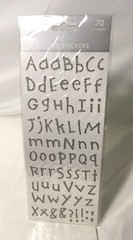 4 PACKAGES WHITE BLOSSOM GLITTER ALPHABET LETTER STICKERS / BLUE / SILVER / NEW