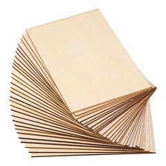Ruisita 60 Pieces 6 x 4 Inch Rectangle Unfinished Wood Pieces Blank Sharp Cor…