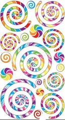 Swirls Twirls Spiral Flourish Rainbow Multi-color Bright Accent Sticko Stickers