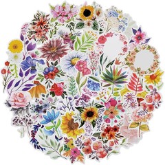 Tiny Floral Stickers 74pcs Vinyl Decals for Laptop Water Bottle Journal