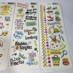 Miss Elizabeths Stickers Lot Of 12 Girly Makeup Fashion Slumber Party