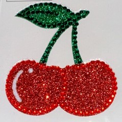 CHERRIES STICKER✨🍒🍒🍒🍒🍒✨2 1/4” X 2”✨FANCY✨GLITTER✨GEMS✨AWESOME✨