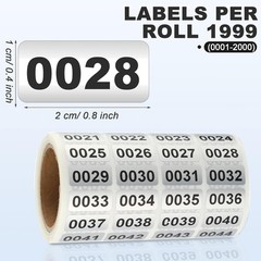 Durable Waterproof Number Stickers – Self-Adhesive 2000 Pack for Indoor/Outdoor