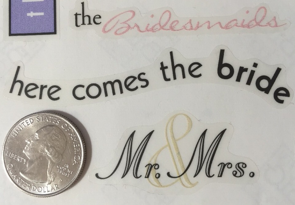 WEDDING DAY SAYINGS Stickers(20pc) MAMBI•Bride•Groom•Honeymoon •Cake•Ceremony••