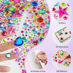 3330Pcs Gem Stickers,Rhinestone Jewel Stickers for Crafts Self Adhesive,Stick on