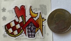 COUNTRY COLLECTION Stickers(2pc) Birdhouse•Plaid•Watermelon•Star •Moon•Checkered
