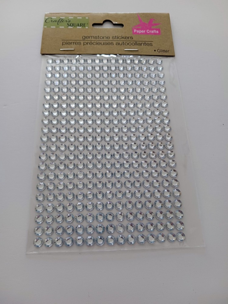 Crafter’s Square – Glitter Gemstone Stickers – Clear – 315 count – Retired