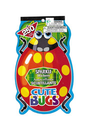 CUTE BUGS STICKER sheet set 250 Pc Sparkle LADYBUG butterfly INSECT jewels #1