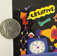 TEACHER REWARD MACHINE Stickers (16pc)Hallmark•Creative •Vintage 1990•Phrases•