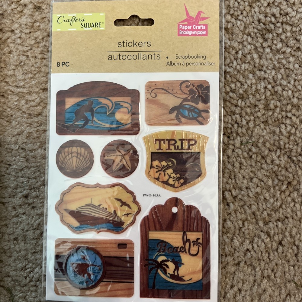 *Crafter’s square Stickers Textured Trip Travel