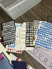 Lot of Scrapbooking Supplies. Burlap, Letters, Stencils, Paper, Hot Glue Guns,++
