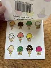 Stick-n-sniff Frozen Delights ice cream stickers{they do not smell} 3 sheets