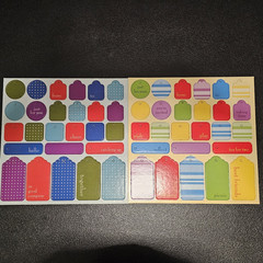 Lot: 28 Chip Board Die Cuts 12″ x 12″ Sheets 100’s Shapes, Tags, Alpha, Symbols