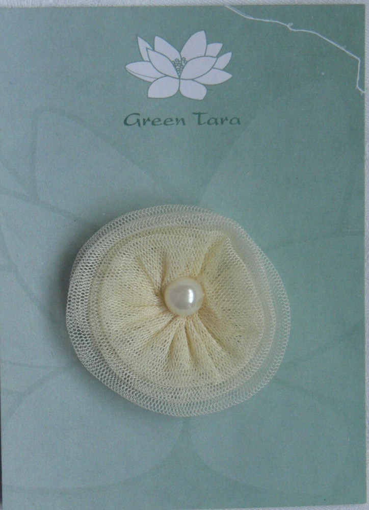 TUTU Lace Flower CREAM – Single – Pearl Centre 50mm CC NJC