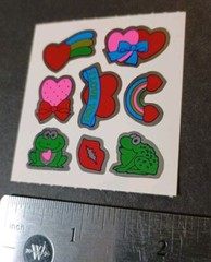 Vintage Stickers Rainbow Hearts Foil Mylar Sticker Mod VTG 80s 90s