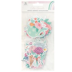 American Crafts RAINBOW AVENUE FLORALS (75pc) EPHEMERA DIE CUTS scrapbooking
