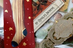 100 CHRISTMAS CRAFT LOT BUTTONS FIBERS PUNCHIES EPHEMERA GEMS FOILS 10 EA OF 10