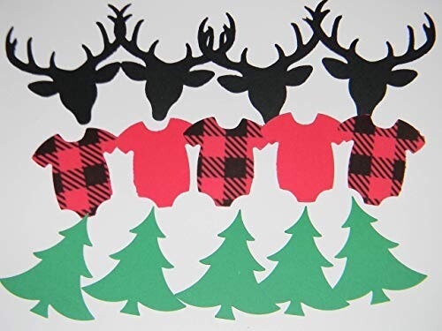 Lumberjack Party Confetti – Woodland Baby Shower – Trees, Deer and Jumpsuits