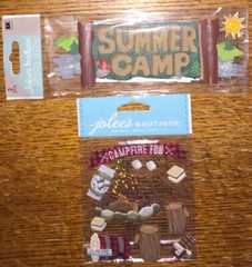 RARE Lot Of 2 Jolees SUMMER CAMP CAMPING FIRE S’mores Hiking Adventure Scrapbook