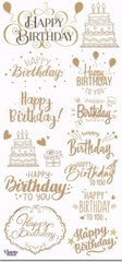 Violette Stickers Gold Foil Happy Birthday Scrapbook Craft Planner Supply