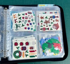 Crop In Style Binder ~ 17 Sheets of Christmas Stickers ~ Navy Blue with Strap