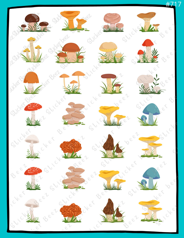 Mushrooms Collage Sheet Supplies For Scrapbooks Junk Journals Card Making Crafts