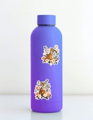 Floral Tiger Vinyl Die Cut Stickers Set Scrapbooking Laptop Waterbottle